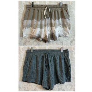 Bobeau Set Of 2 Womens Casual Shorts Size L GUC Drawstring Pockets Elastic Waist